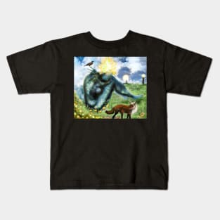 The Loneliness of the long Distance Summer or The Light from Houses [Digital Fantasy Figure Illustration] Kids T-Shirt